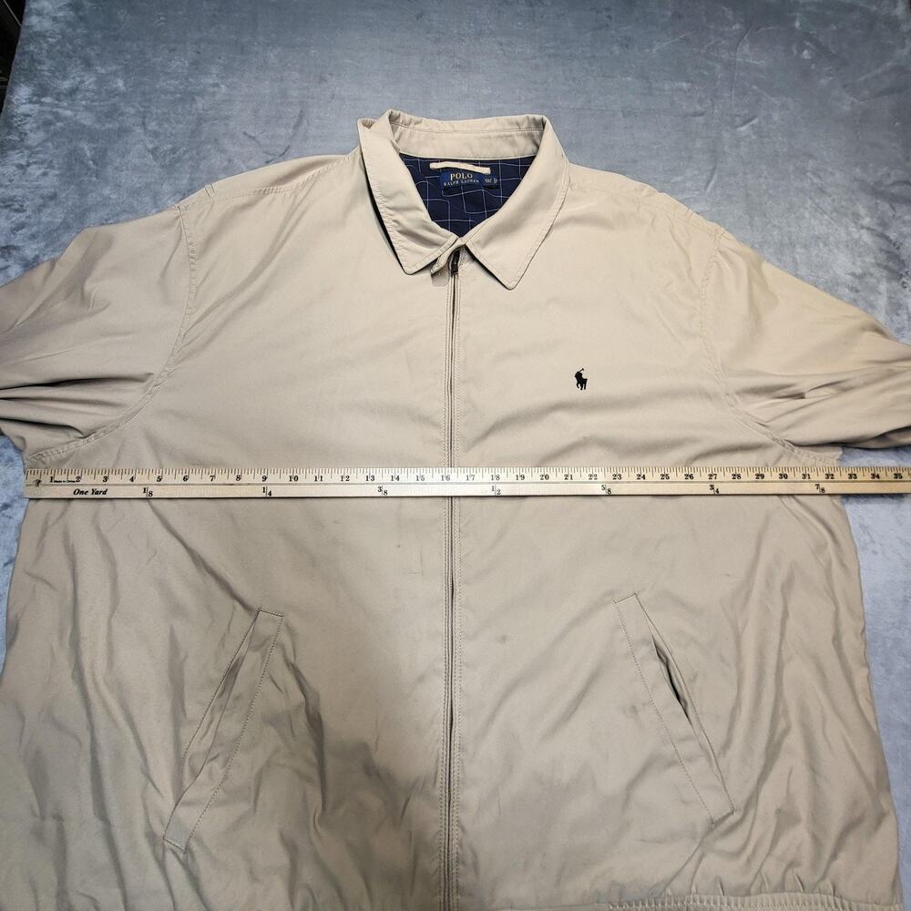 Polo Ralph Lauren Jacket Mens 4XLT Beige Bomber Collared Full Zip Lined - Picture 9 of 11